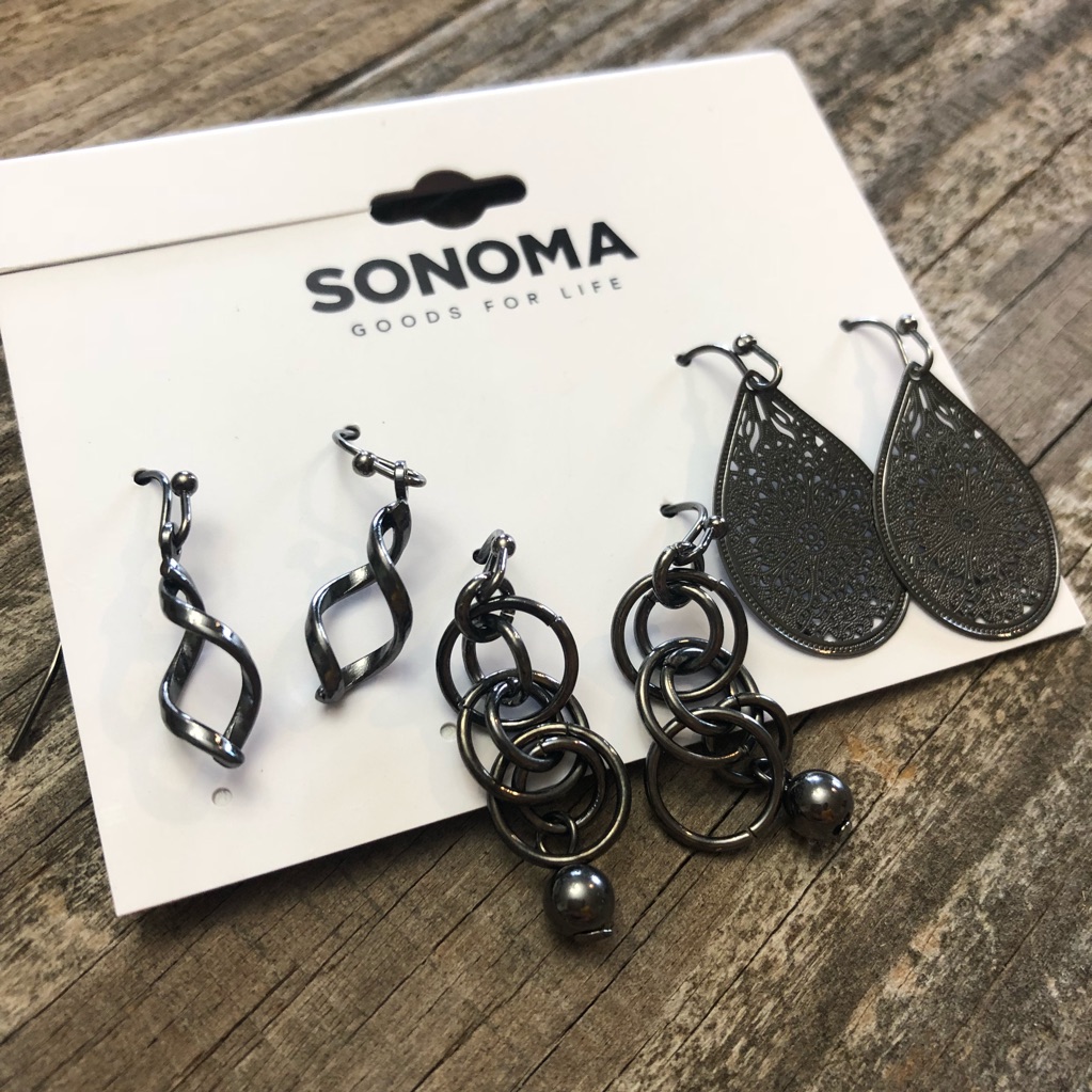Sonoma 3-Pair Earrings Set Nwt 7$